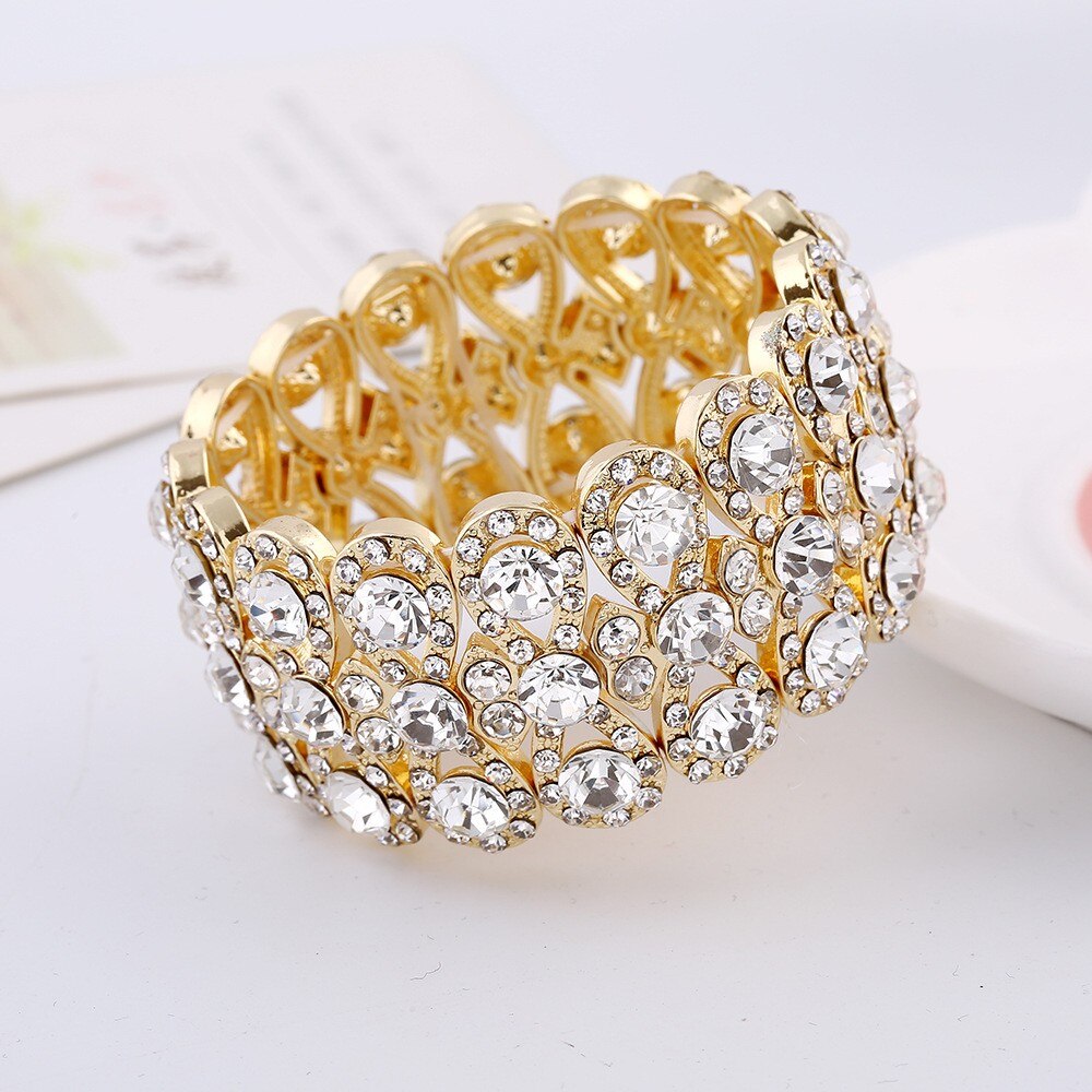 Wedding Full Rhinestones Maxi Bracelet for Women