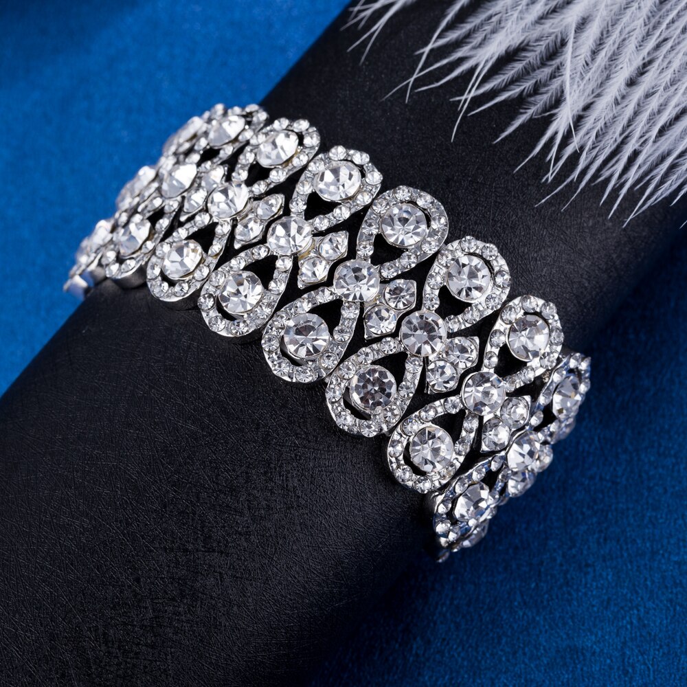 Wedding Full Rhinestones Maxi Bracelet for Women