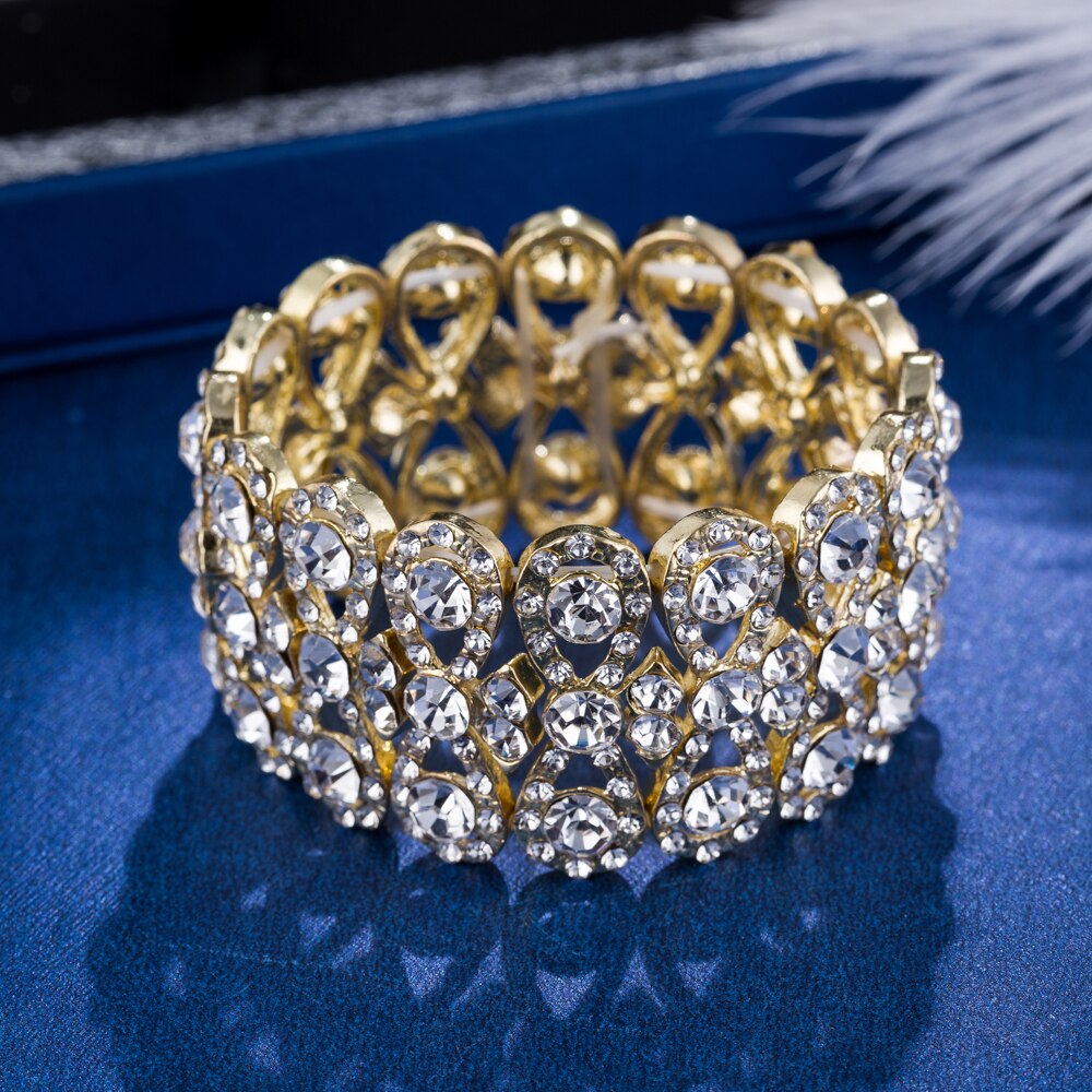 Wedding Full Rhinestones Maxi Bracelet for Women