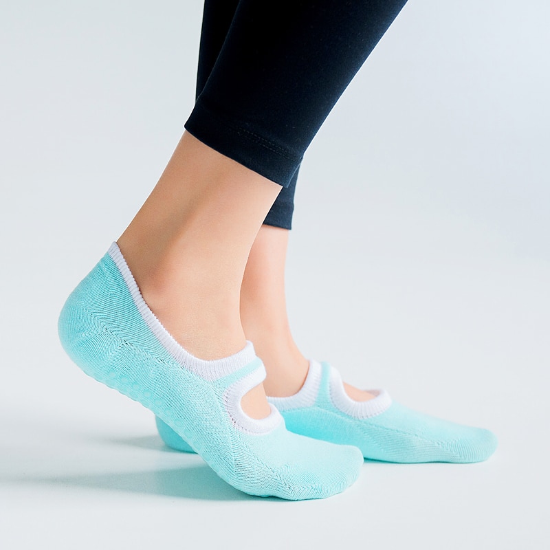 Women's Comtrast Trim Yoga and Dance Socks