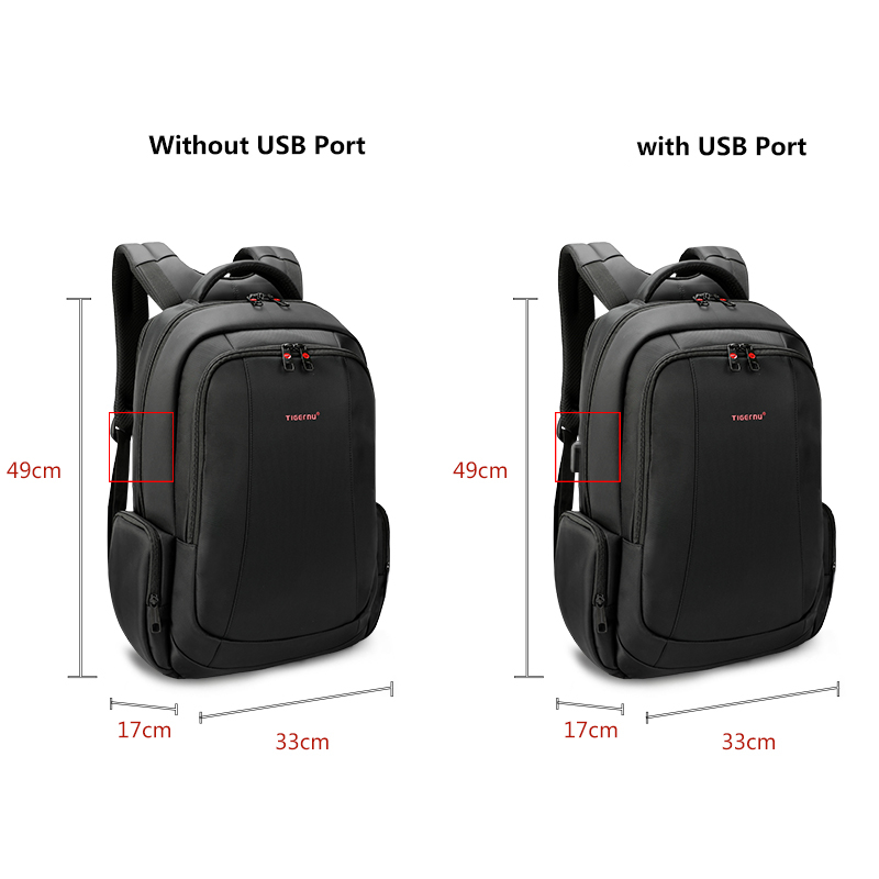 Anti-Theft Solid Unisex Travel Laptop Backpack with USB Sport Backpacks Sport Bags Sports 