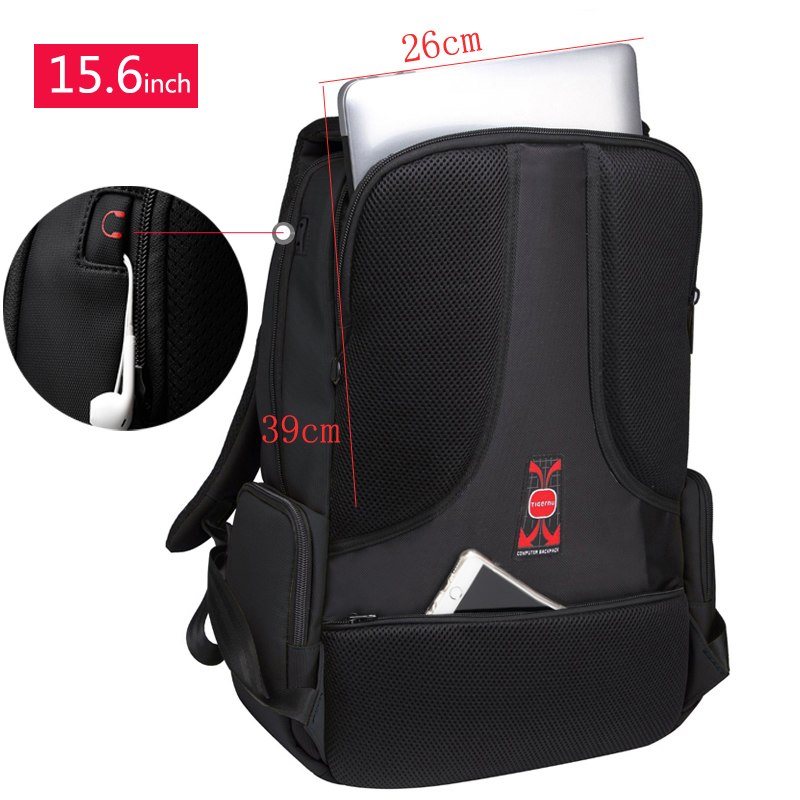 Anti-Theft Solid Unisex Travel Laptop Backpack with USB Sport Backpacks Sport Bags Sports 