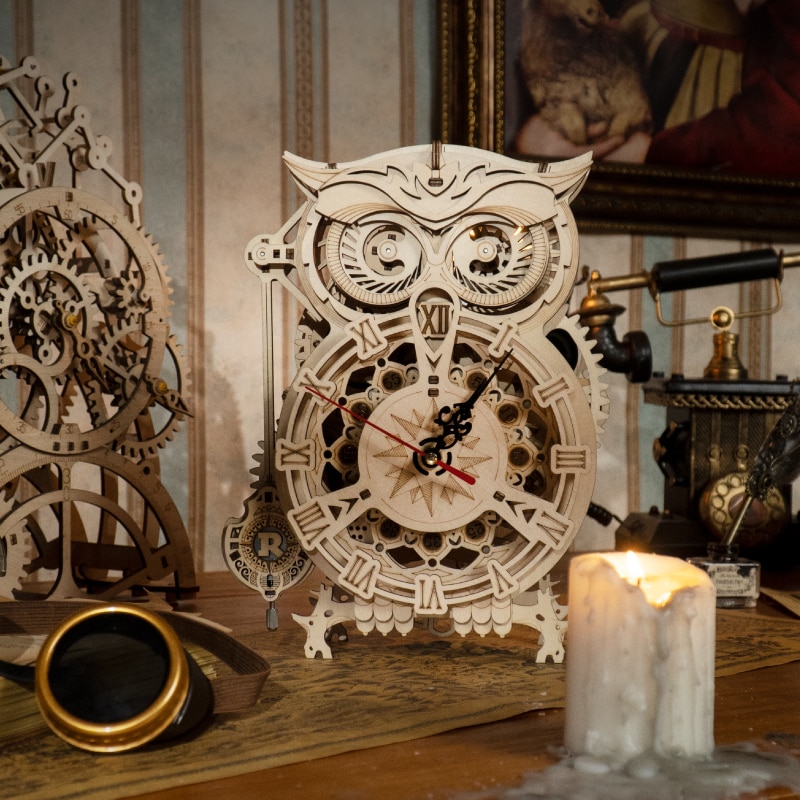 DIY 3D Owl Clock Wooden Puzzle