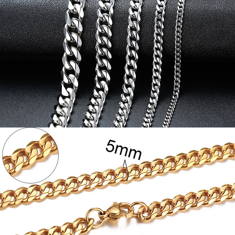 Simple Stainless Steel Unisex Chain Necklace Men Jewelry Necklaces 