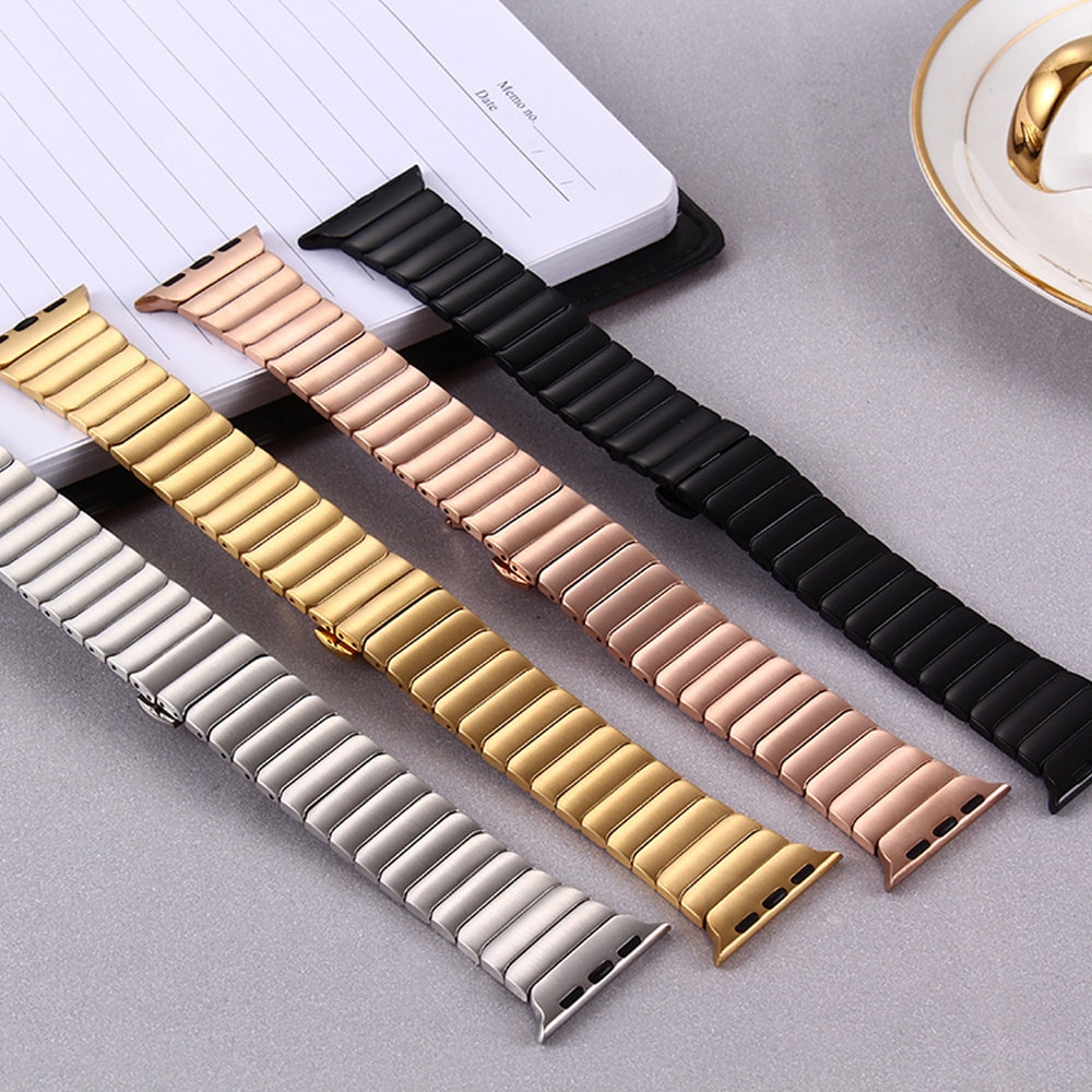 Stainless Steel Band for Apple Watch with Butterfly Buckle Smart Accessories Smart Electronics 