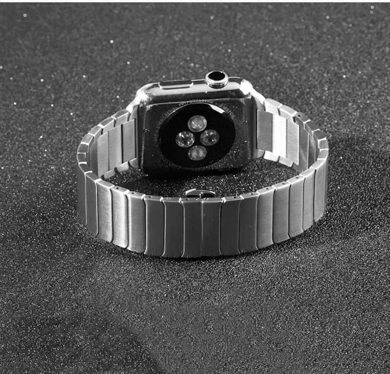 Stainless Steel Band for Apple Watch with Butterfly Buckle