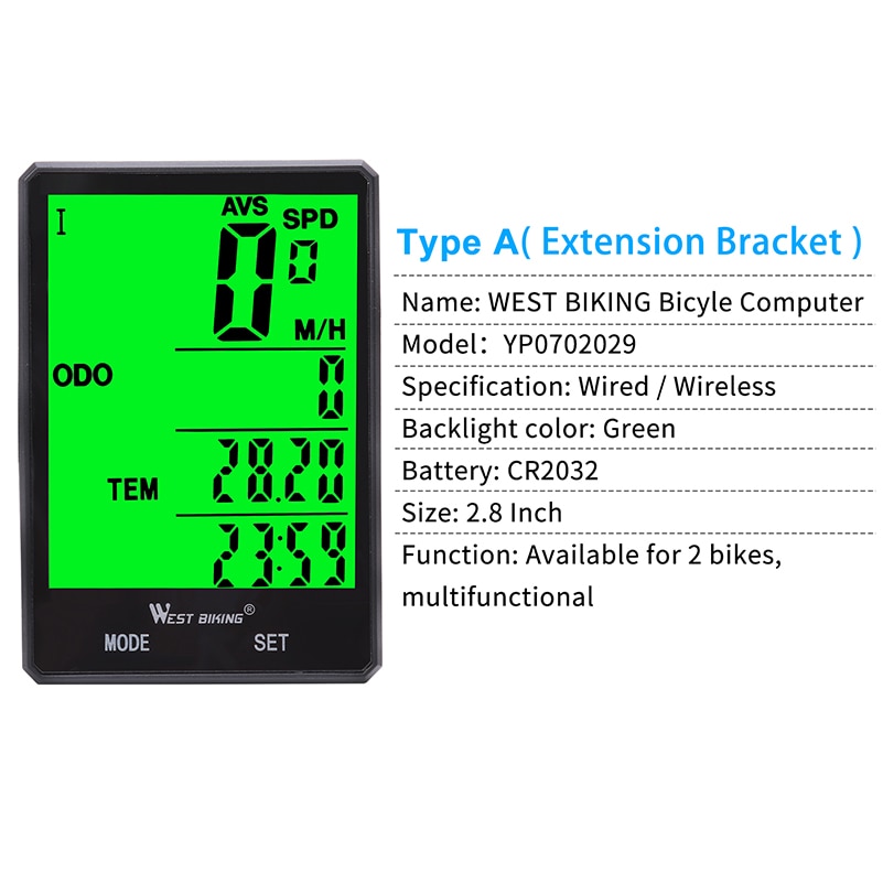 Wireless Waterproof Cycling Computer With Light