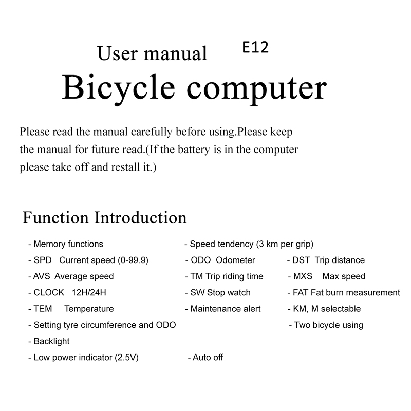 Wireless Waterproof Cycling Computer With Light