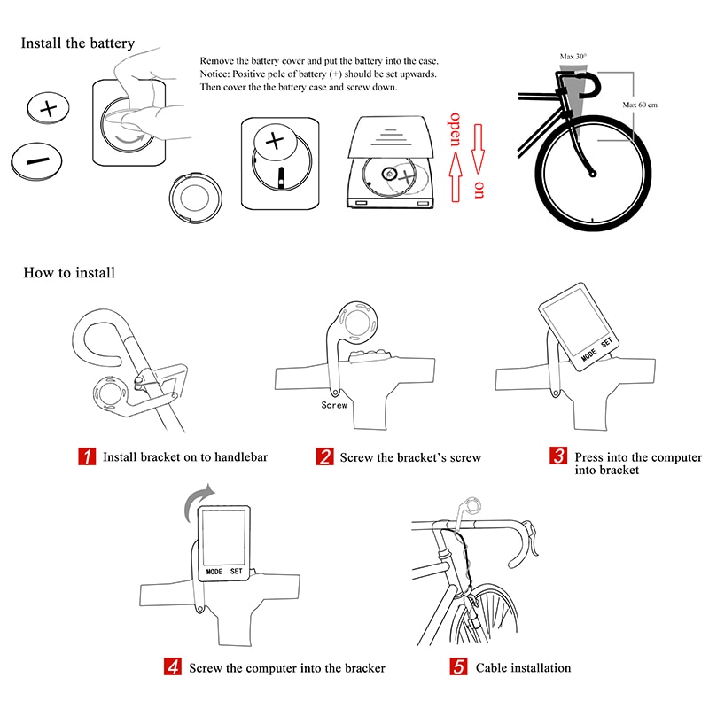 Wireless Waterproof Cycling Computer With Light