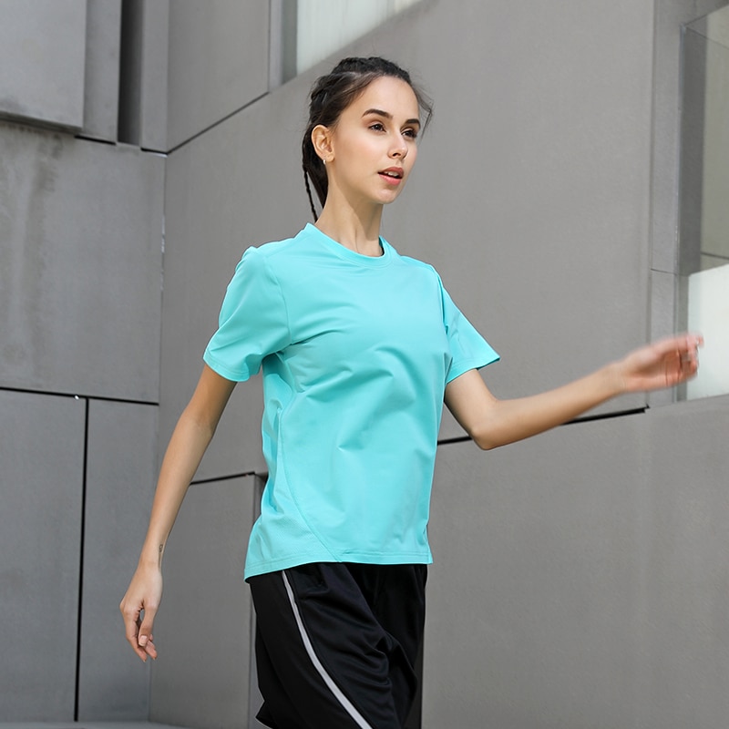 Women's Quick Dry Short Sleeve Slim Sports T-Shirt Sports Tops & T-Shirts Women Sport Clothing 