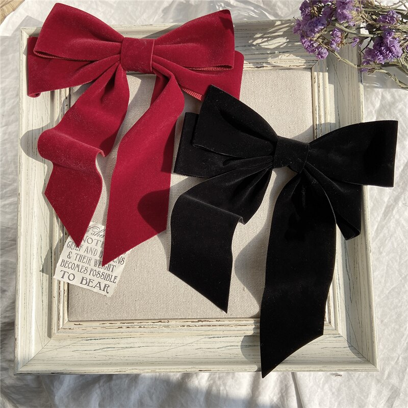 Women's Large Velvet Bow Hair Clip