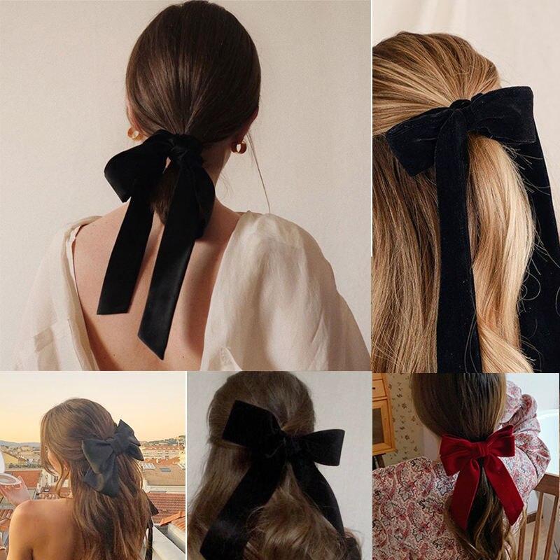 Women's Large Velvet Bow Hair Clip