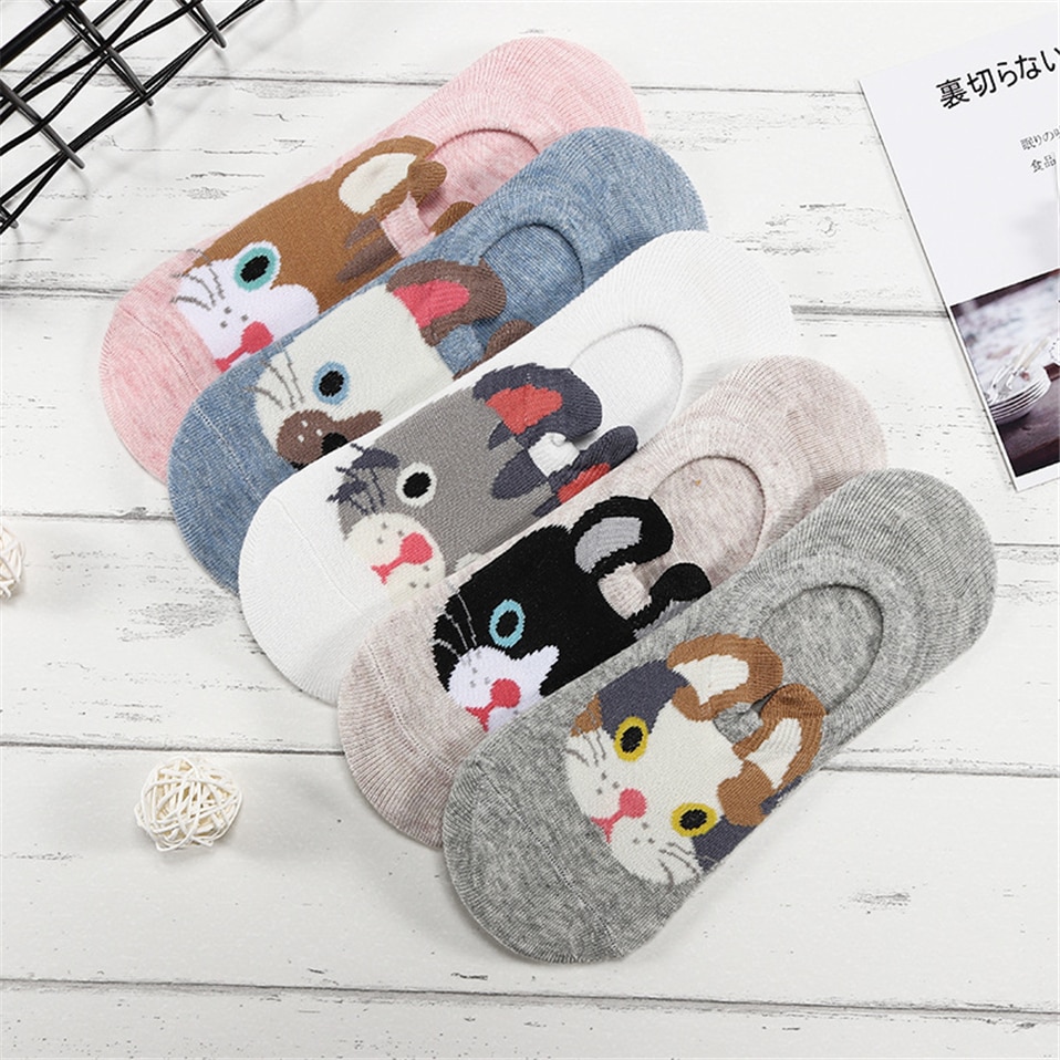 Women's Lovely Animals Print Socks 5 Pairs Set