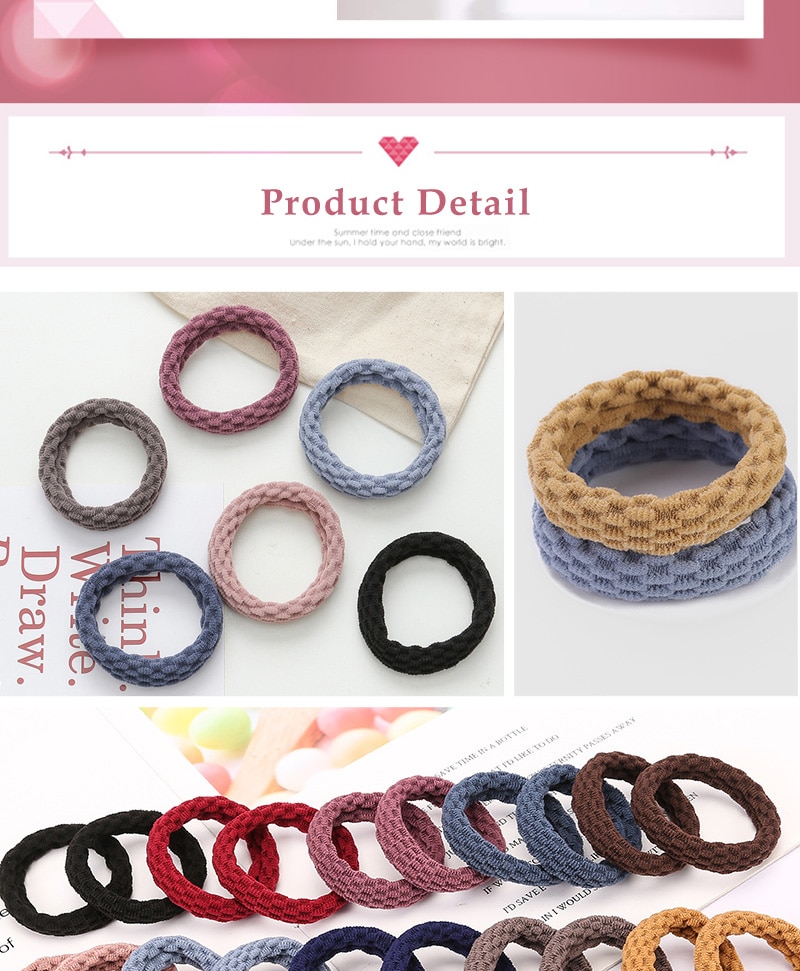 Women's Simple Basic Elastic Hair Bands 10 pcs Set