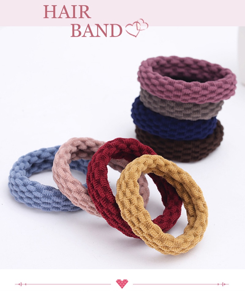 Women's Simple Basic Elastic Hair Bands 10 pcs Set