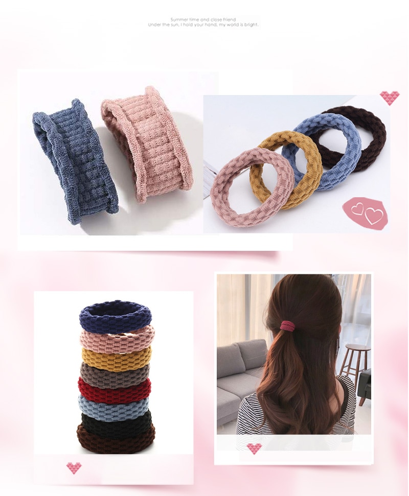 Women's Simple Basic Elastic Hair Bands 10 pcs Set