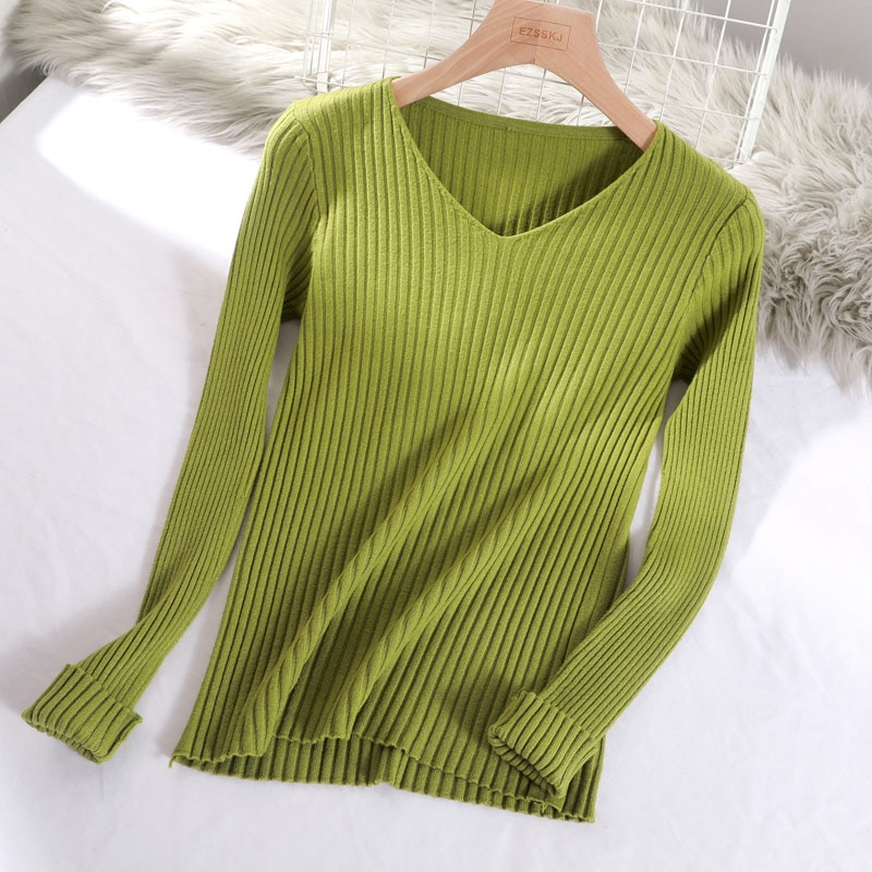 Women's V-Neck Basic Sweater