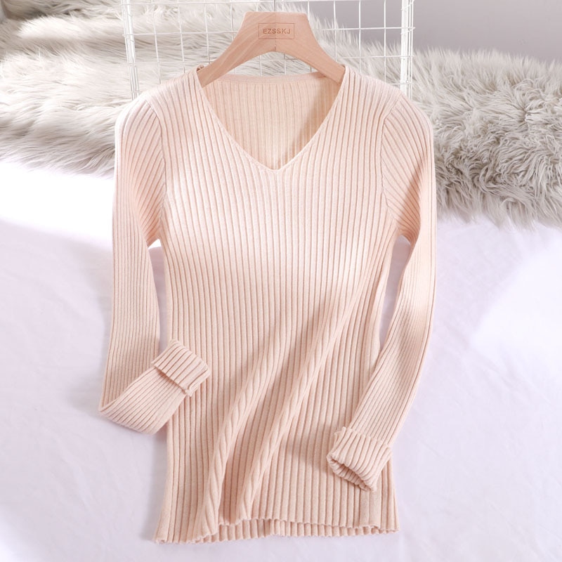 Women's V-Neck Basic Sweater