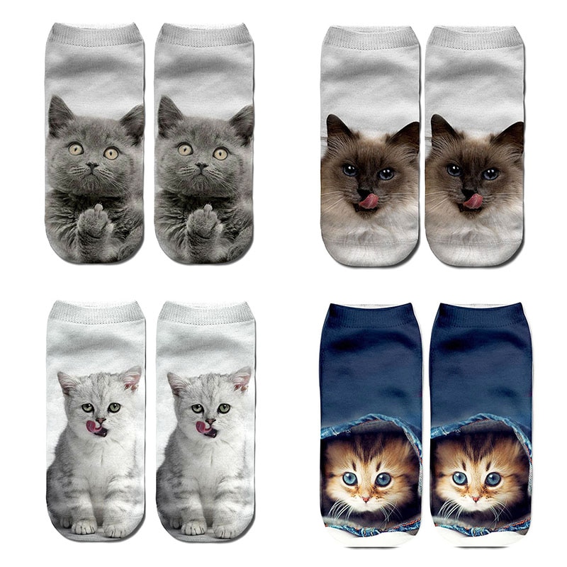 Women's 3D Cat Print Socks