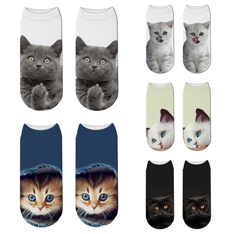 Women's 3D Cat Print Socks