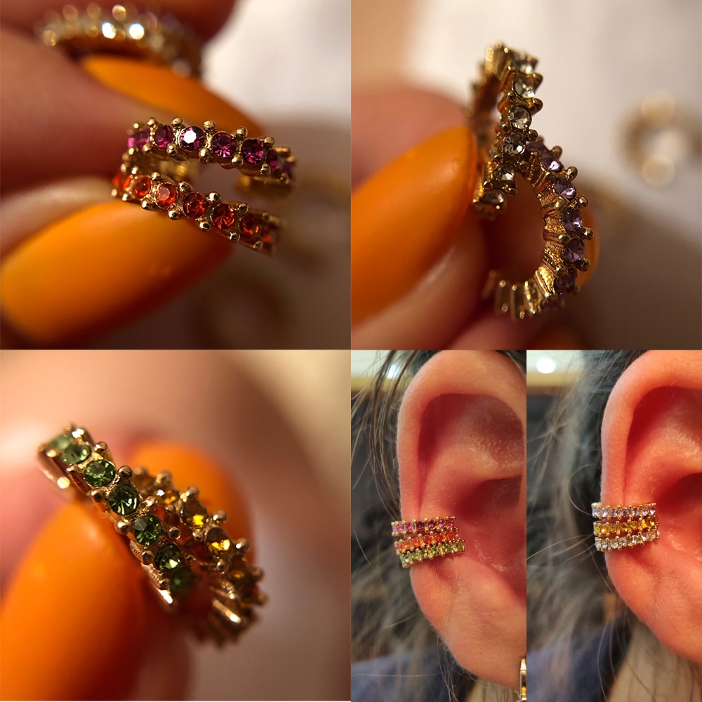 Bohemian Small Earcuffs with Rhinestones