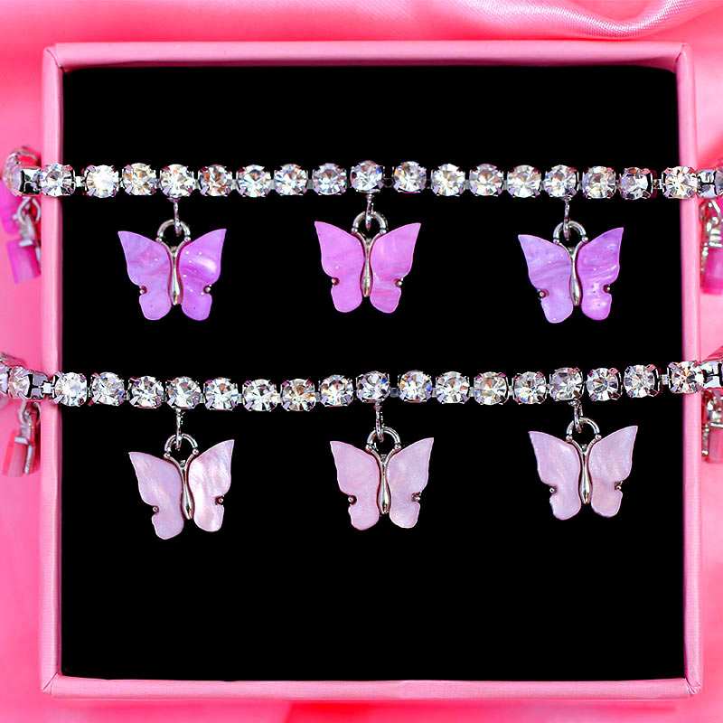 Butterfly Rhinestone Women's Ankle Bracelet