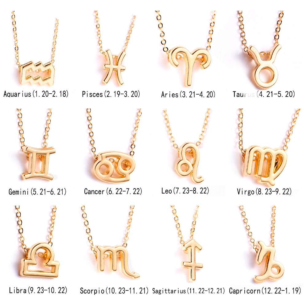 Women's Elegant Zodiac Sign Pendant Necklace