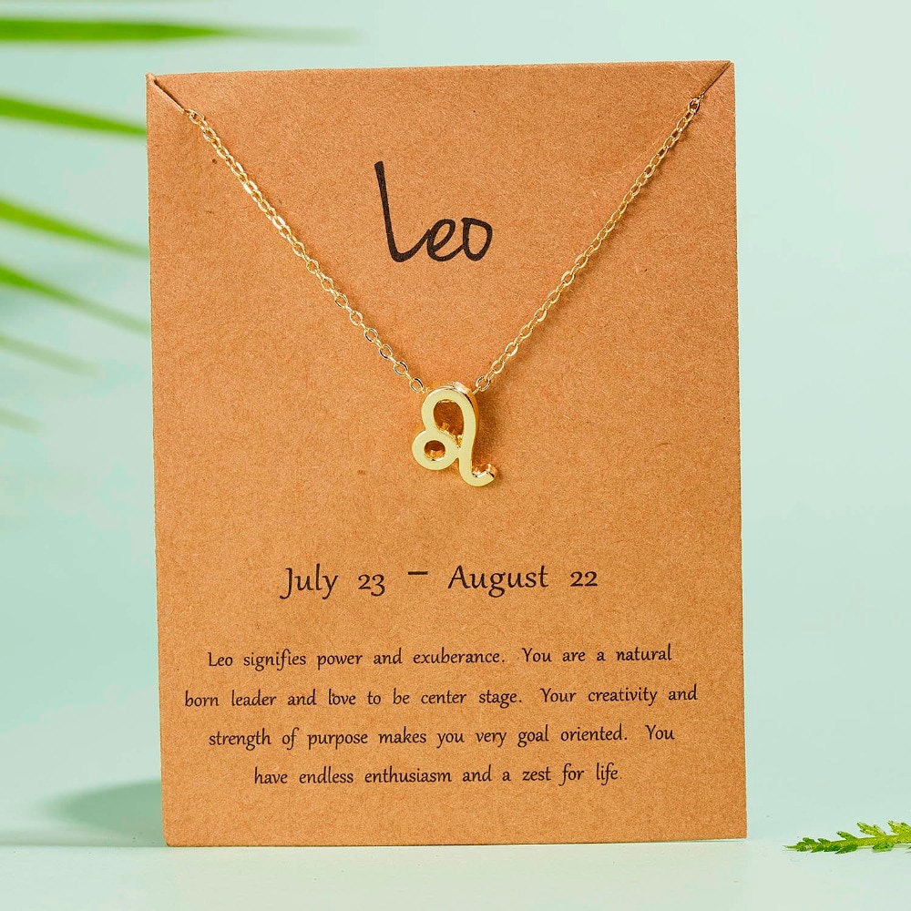 Women's Elegant Zodiac Sign Pendant Necklace