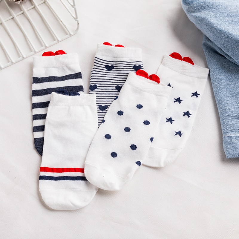 Women's Cotton Cute Printed Socks 5 Pairs