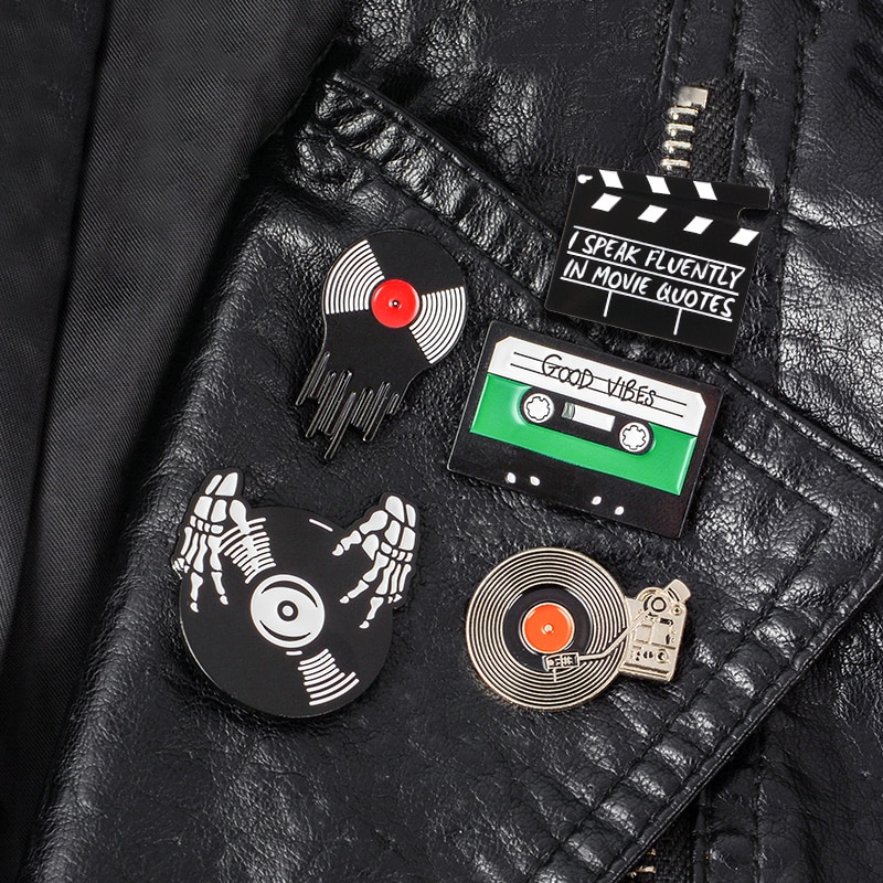 Vinyl Record Themed Pin