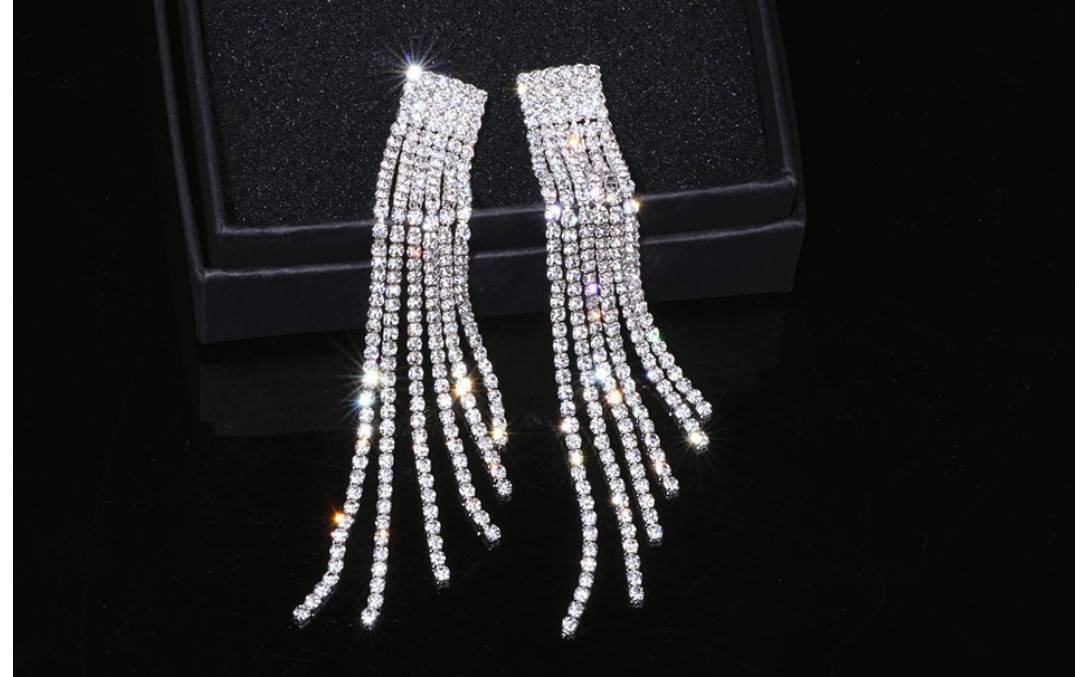 Women's Rhinestone Tassel Earrings