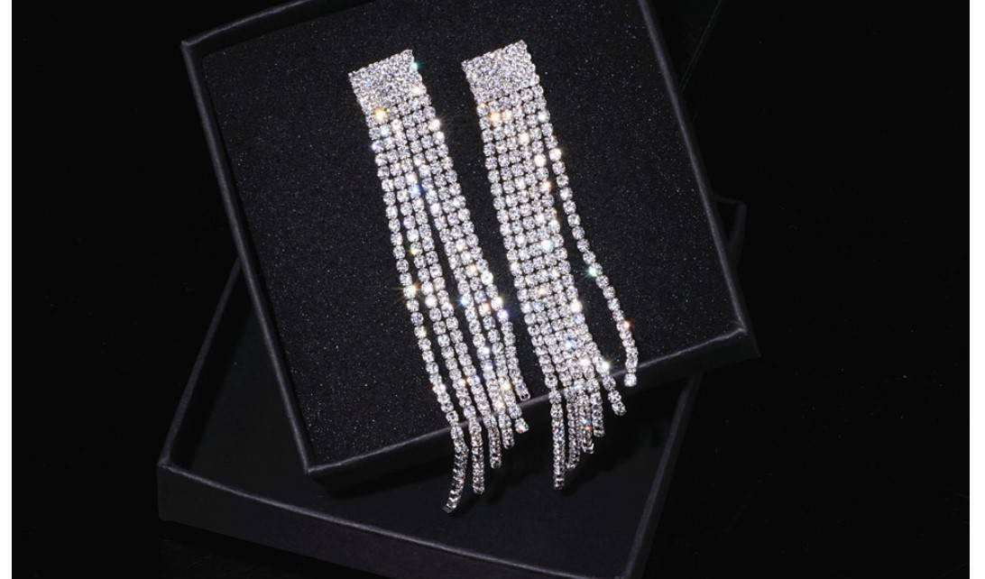 Women's Rhinestone Tassel Earrings