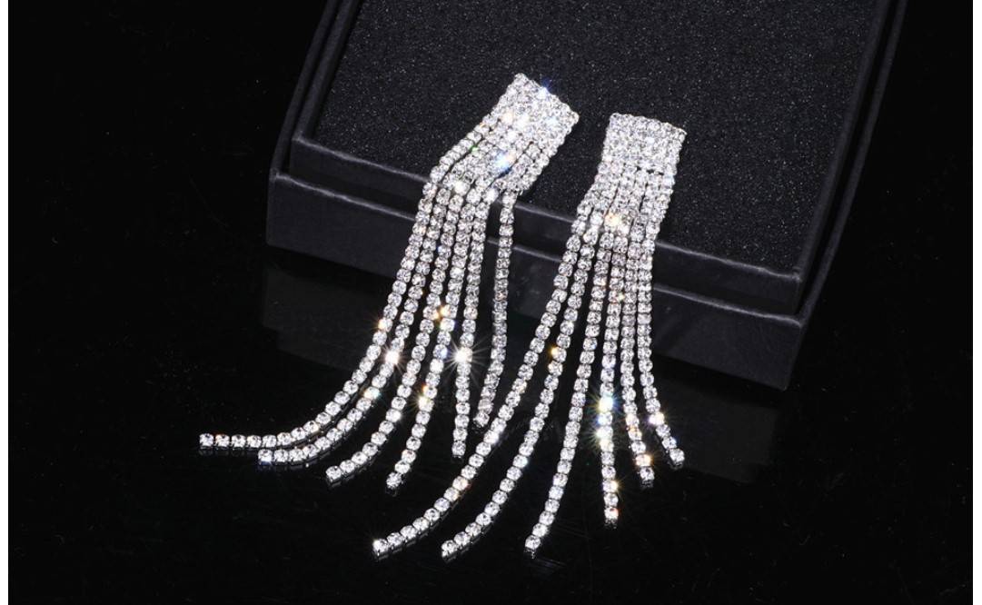 Women's Rhinestone Tassel Earrings