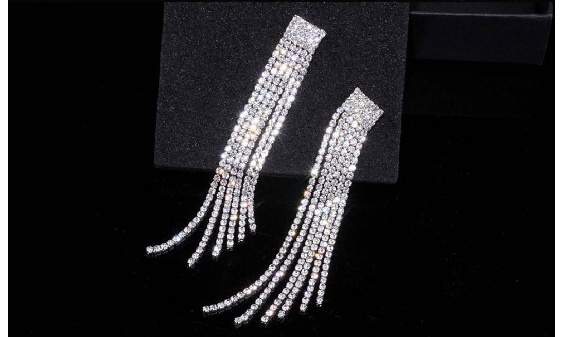 Women's Rhinestone Tassel Earrings