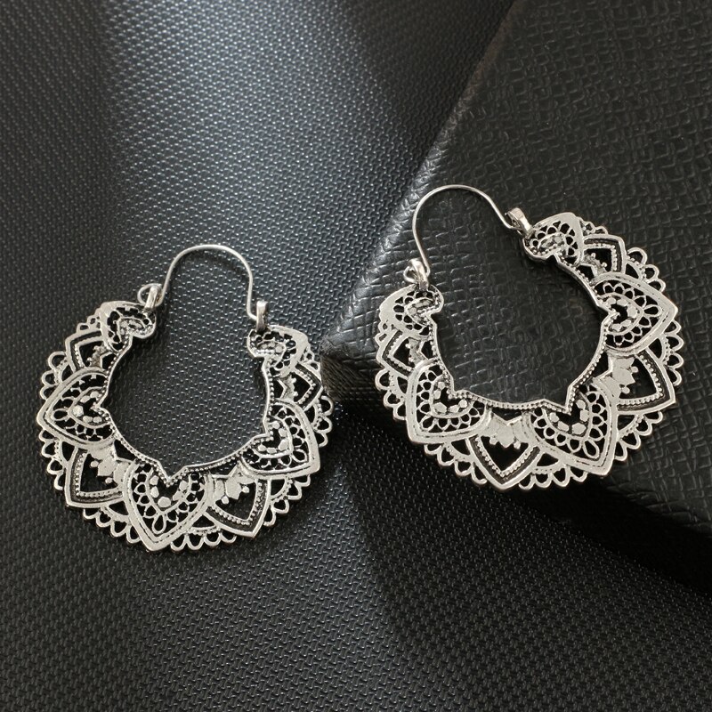 Women's Vintage Antique Silver Drop Earrings