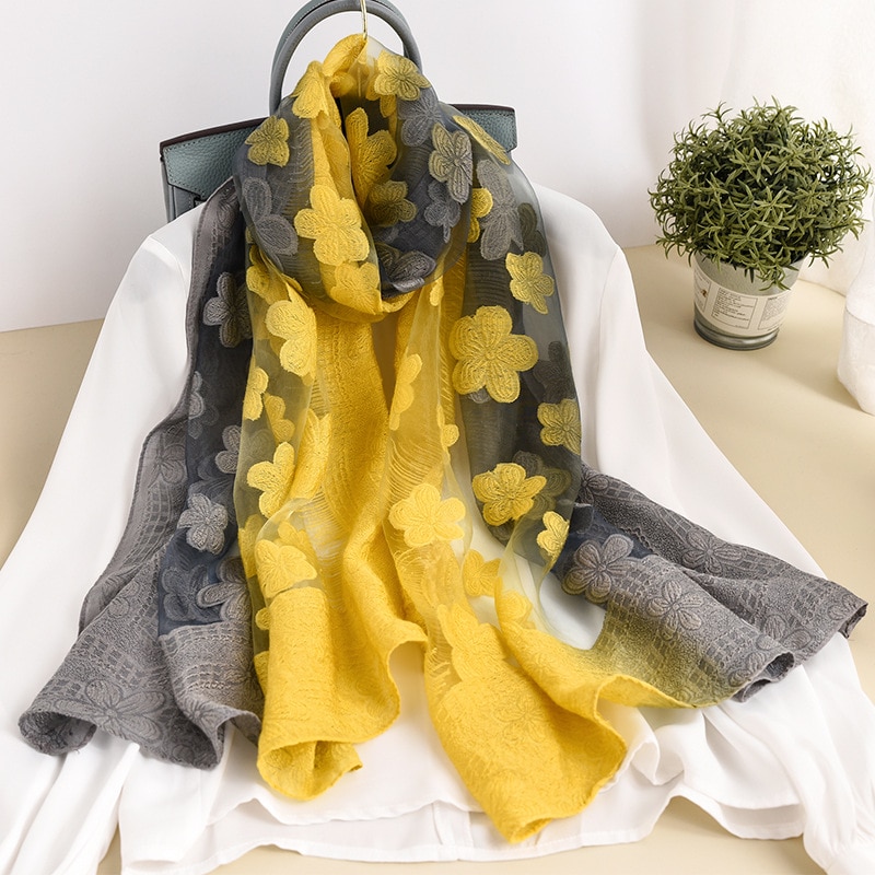 Double-Colored Organza Scarf for Women