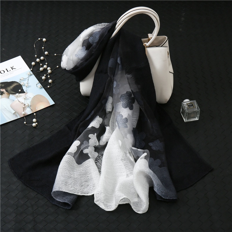 Double-Colored Organza Scarf for Women