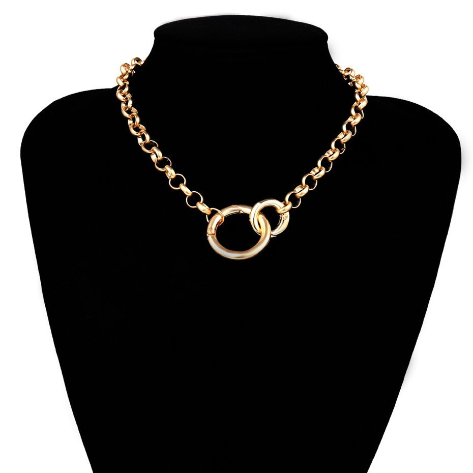 Choker Necklaces with Circle Shaped Pendants