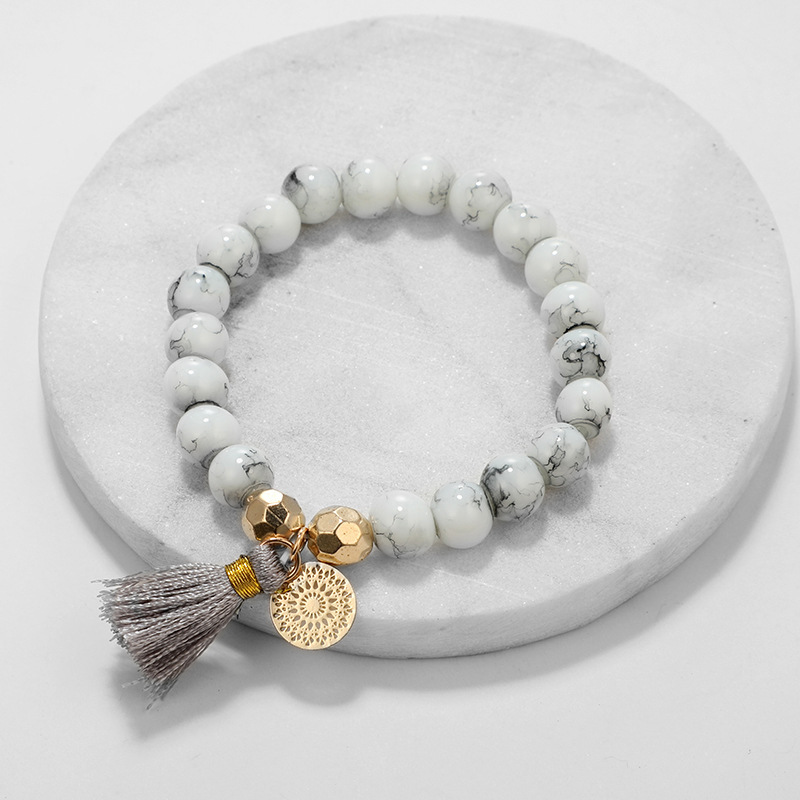 Women's Boho Marble Patterned Beaded Bracelet