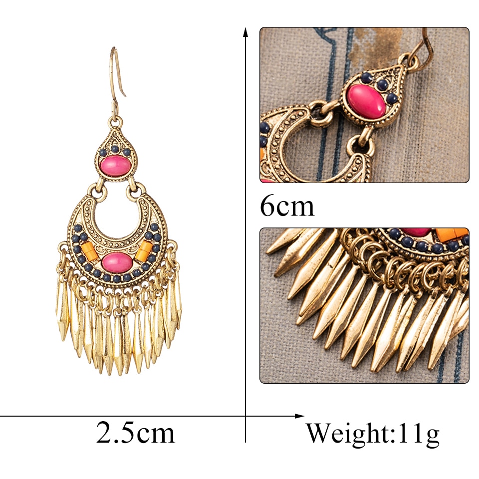 Women's Boho Colorful Drop Earrings