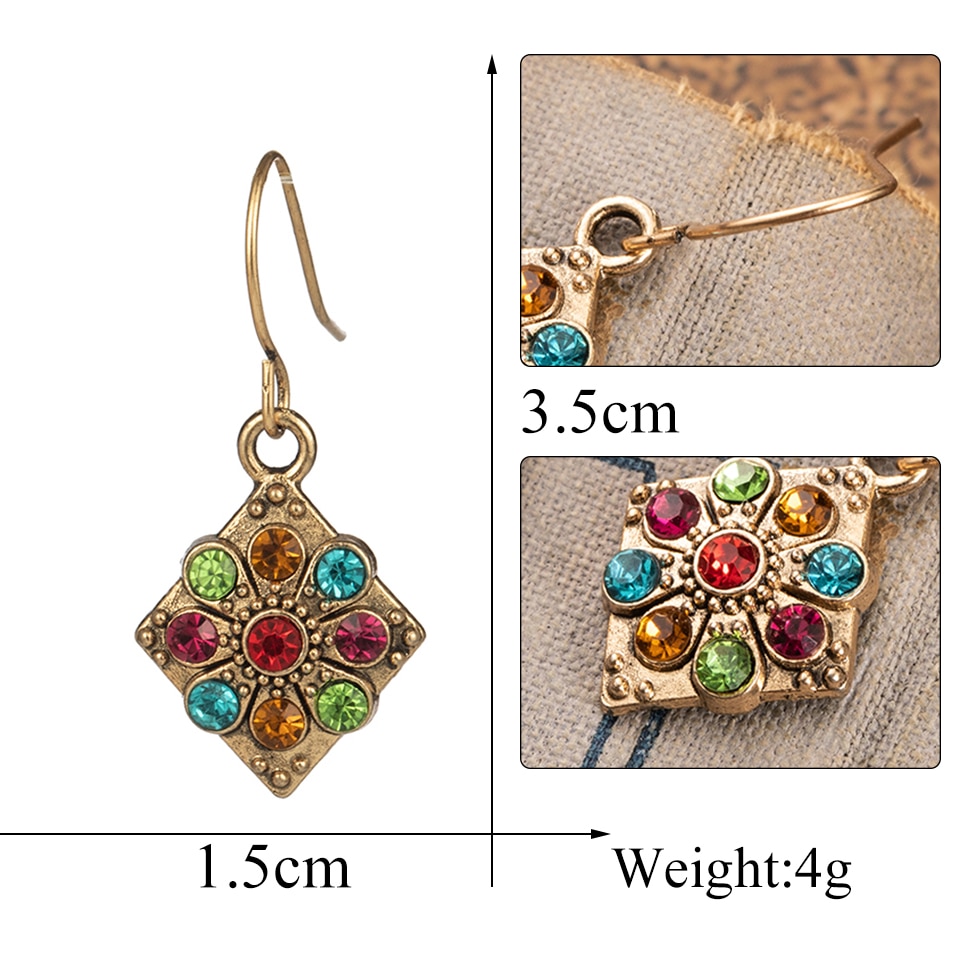 Women's Boho Colorful Drop Earrings