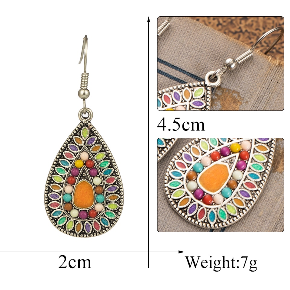 Women's Boho Colorful Drop Earrings