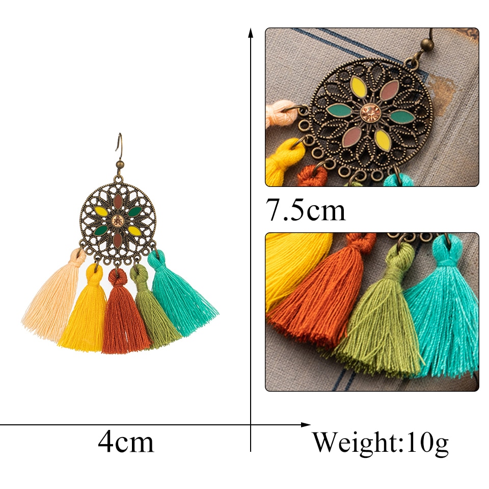 Women's Boho Colorful Drop Earrings