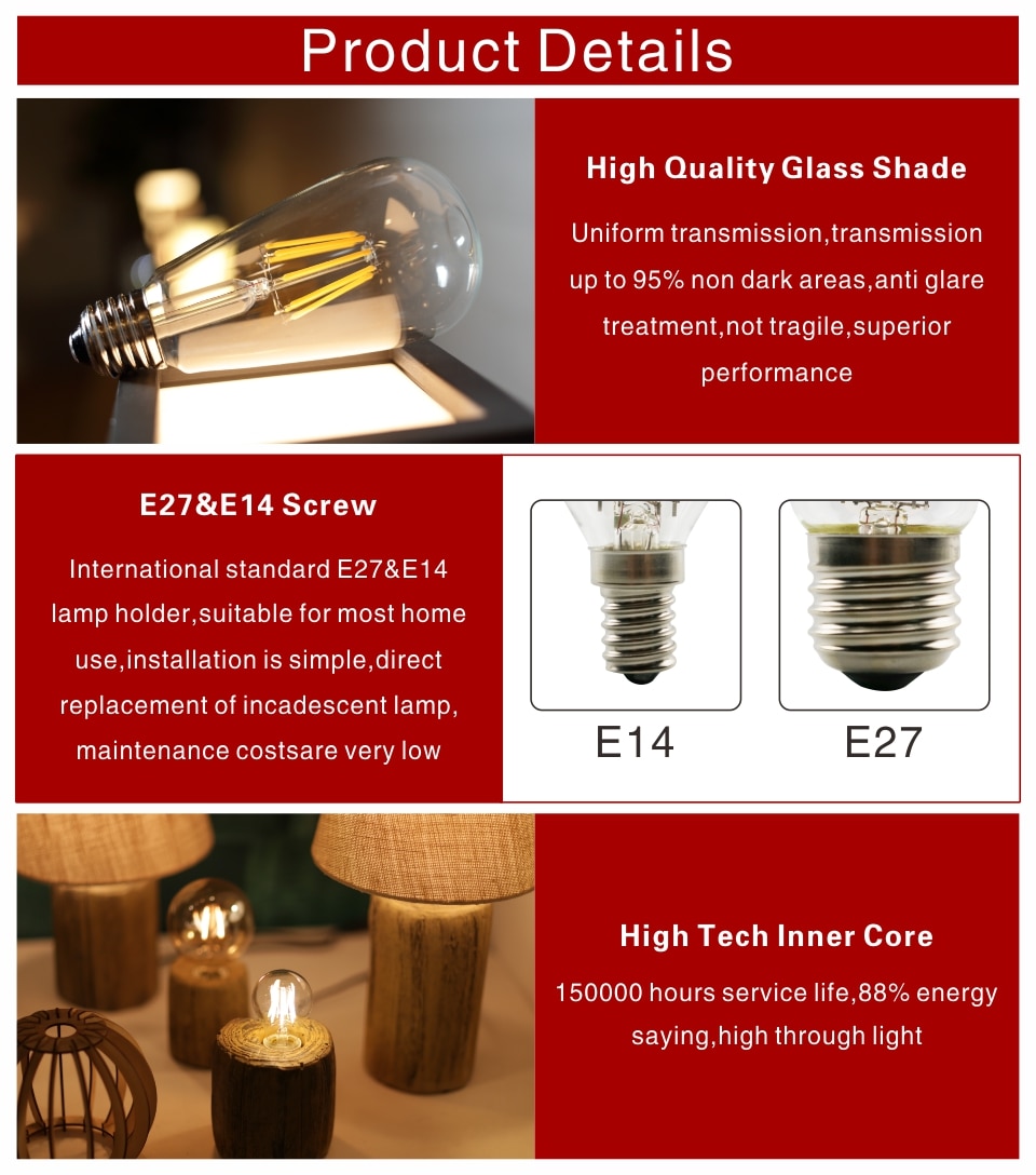 Retro Style Glass Edison ​LED Filament Bulb