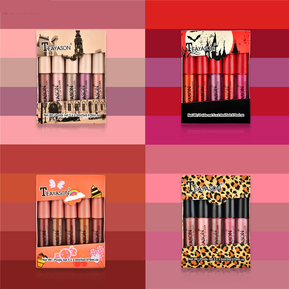 Velvet Waterproof Lipstick 5 Pcs Set