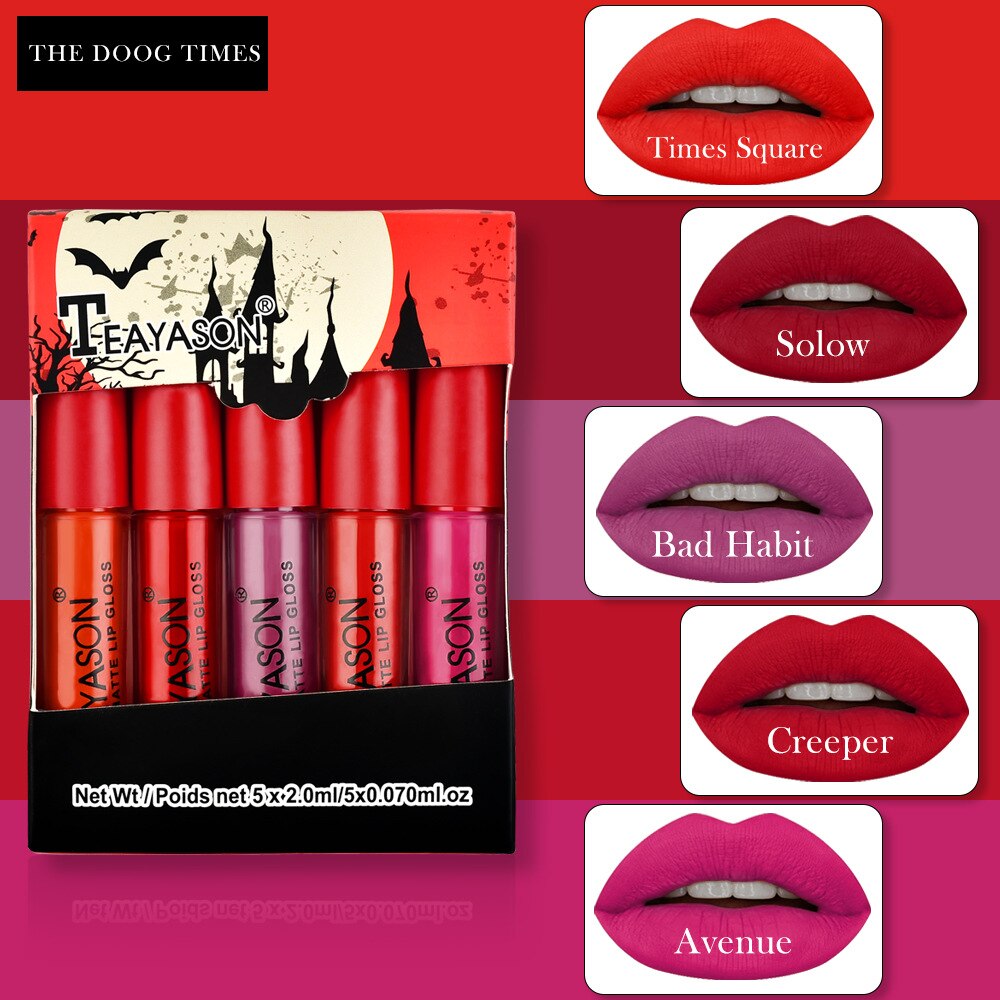 Velvet Waterproof Lipstick 5 Pcs Set