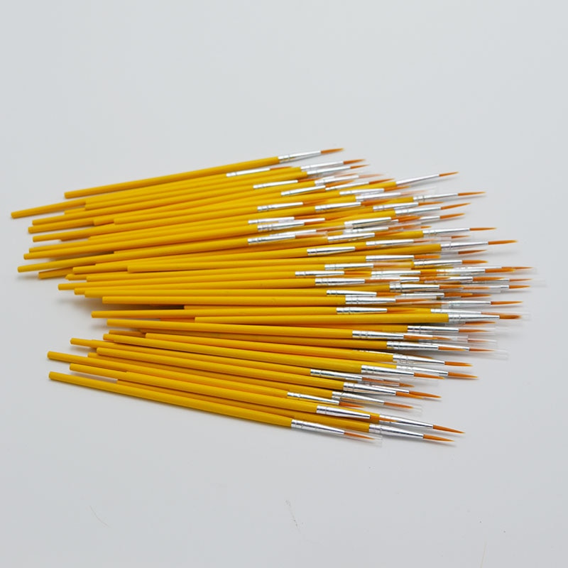 Yellow Design Hook Line Brush 10 Pcs Set