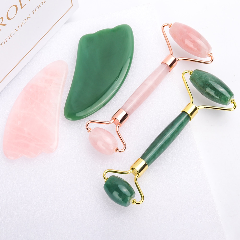 Rose Quartz Jade Face Massage Roller