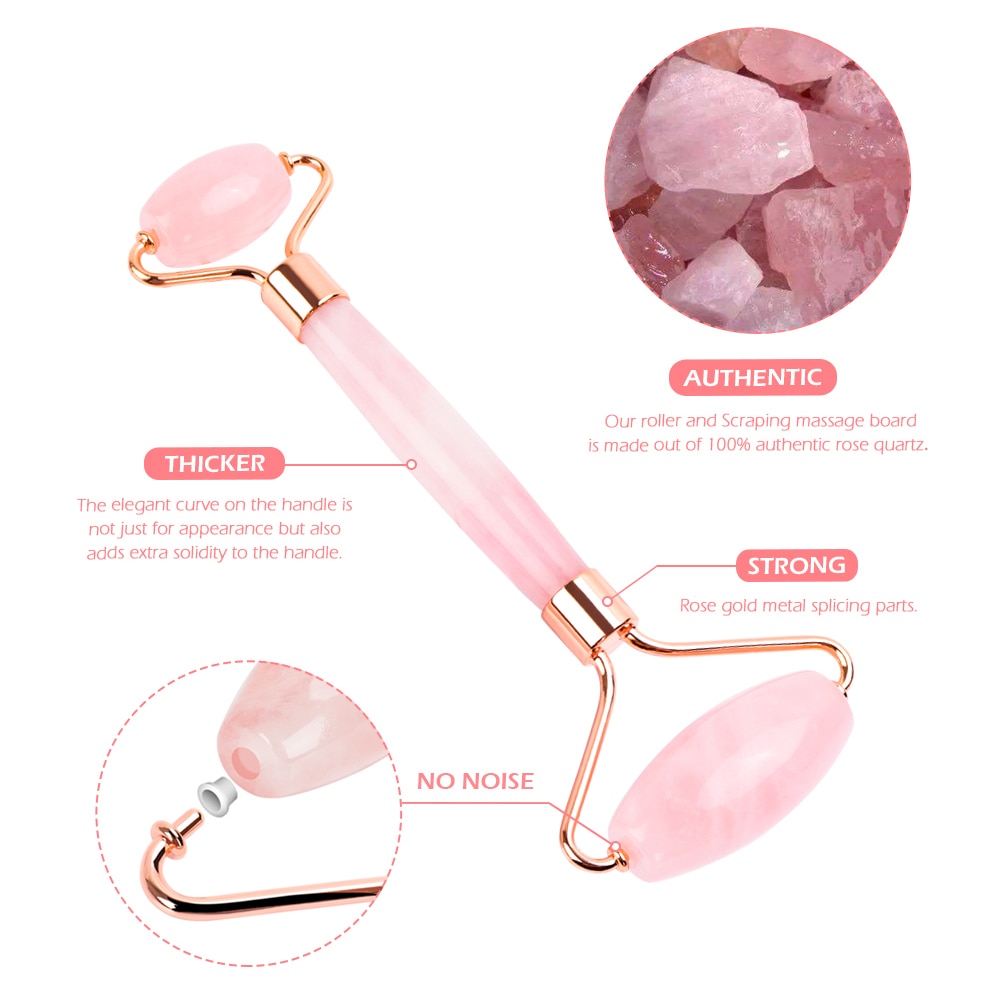 Rose Quartz Jade Face Massage Roller