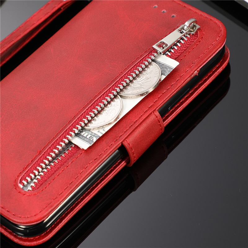 Leather Zipper Wallet Case for Samaung Galaxy